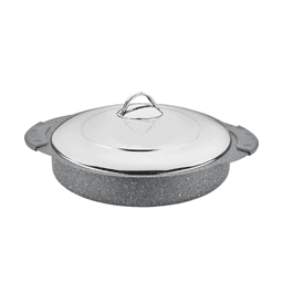 OMS Granite Round Oven Tray With S/S Lid 28cm Grey image 0