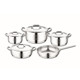  OMS Stainless Steel Cookware Set of 9 PCs (Steel Lids)  image 0