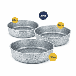 OMS Set 3-Pcs  Granite Round Deep Oven Tray  image 0