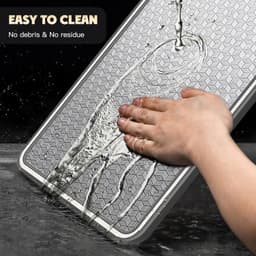 Mr Chef Stainless Steel Cutting Board, Double Sided Chopping Board for Kitchen, Scratch-Resistant Mesh Design, Juice Groove, Non-Slip Silicone Wrap, Dishwasher Safe image 1