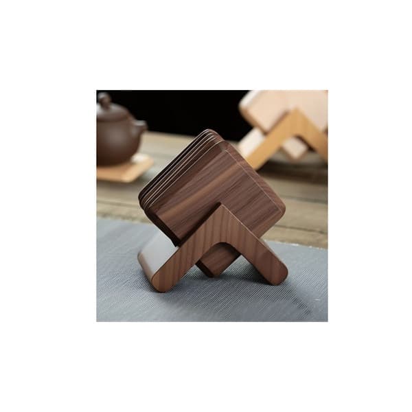 " TSW Acacia Natural Wooden Coaster - set of 4  Size 10x10cm 