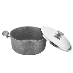 OMS Non Stick Granite Cookware Set of 5 Pcs (S/S Lids) Grey image 1