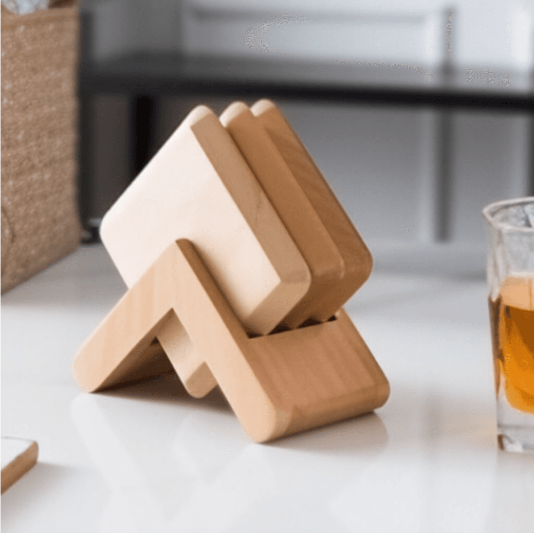  TSW Acacia Wooden Coaster - set of 4  Size 10x10cm 