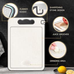 Mr Chef Stainless Steel Cutting Board, Double Sided Chopping Board for Kitchen, Scratch-Resistant Mesh Design, Juice Groove, Non-Slip Silicone Wrap, Dishwasher Safe image 3