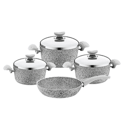 OMS Granite Cookstone Cookware  Set Of 7 (S/S Lids)  image 0