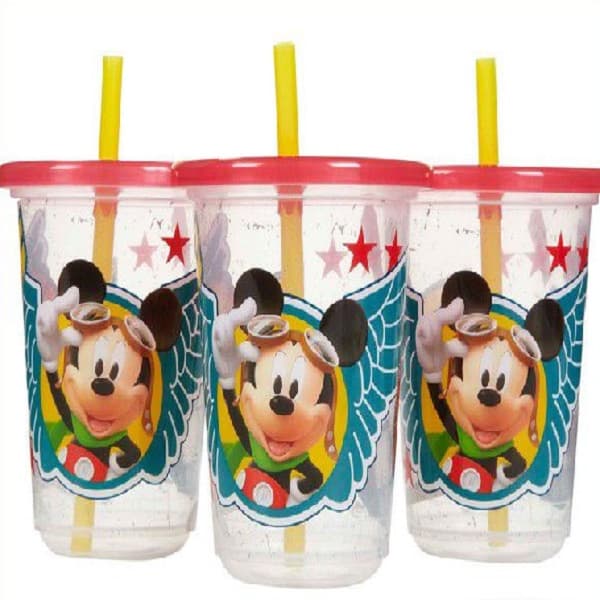 Disney Mickey 10oz Straw Cup 3 pcs