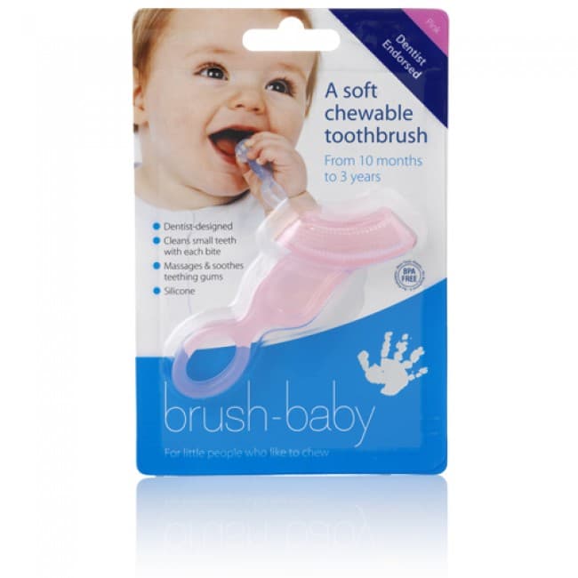Brush Baby Soft Teether Brush For Babies & Toddlers Pink