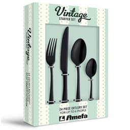 Amefa Austin 24 pcs Cutlery Set - Black image 0