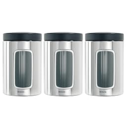 Brabantia Window Canister Set of 3 1.4 Ltr Brilliant Steel image 0