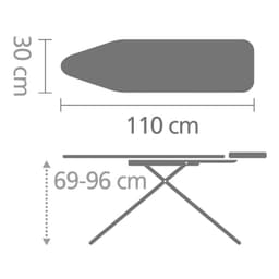 Brabantia Iron Table With Steam Iron Rest 110x30cm image 1