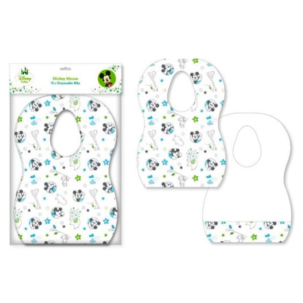 Disney Mickey Disposable Bibs 24 x 35cm Set of 8