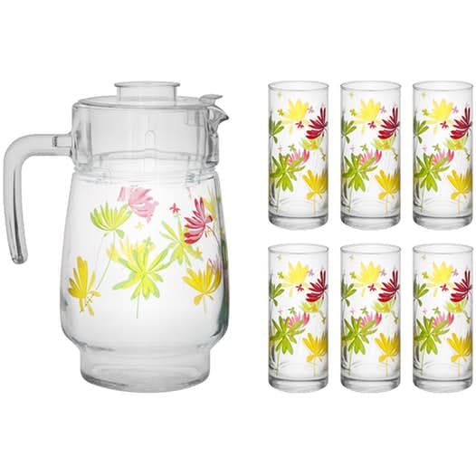 Luminarc Crazy Flowers Drink Set of 7