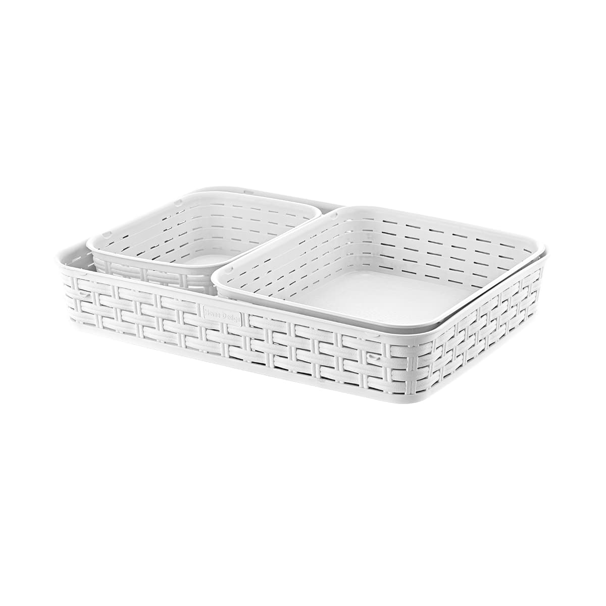 Plast ART Rattan Basket Set 3 - 36x26x6cm (Assorted Colors)