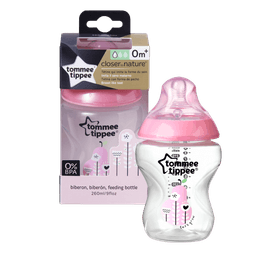 Tommee Tippee Easi-Vent Decorative Feeding Bottle 260ml Pink image 0
