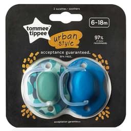 Tommee Tippee Acceptance Guaranteed 2X 6-18M URBAN STYLE SOOTHER Boy image 0