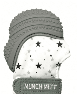 Munch Mitt Stars Teething Mitt Grey image 0