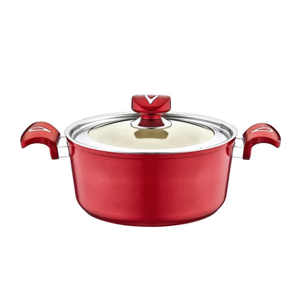 OMS Ceramic Non-Stick Casserole 24cm Red0