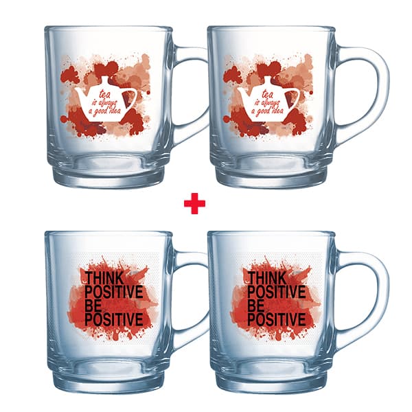 Bundle of 4 Luminarc Mugs 250ml