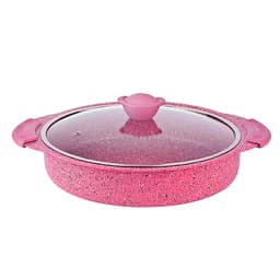 OMS Granite Round Oven Tray with Lid 28cm Pink image 0
