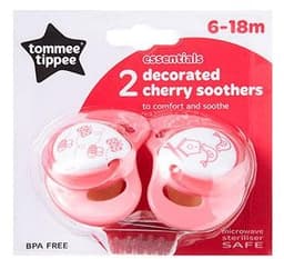 Tommee Tippee Essentials Cherry Soother 6-18m 2pcs image 0