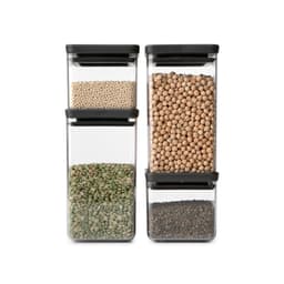 Brabantia Square Canister Set of 4, 2 x 0.7 × 2 x 1.6 L - Dark Grey image 3
