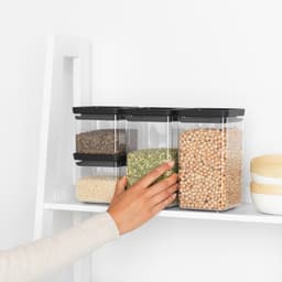 Brabantia Square Canister Set of 4, 2 x 0.7 × 2 x 1.6 L - Dark Grey image 2