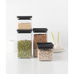 Brabantia Square Canister Set of 4, 2 x 0.7 × 2 x 1.6 L - Dark Grey image 1