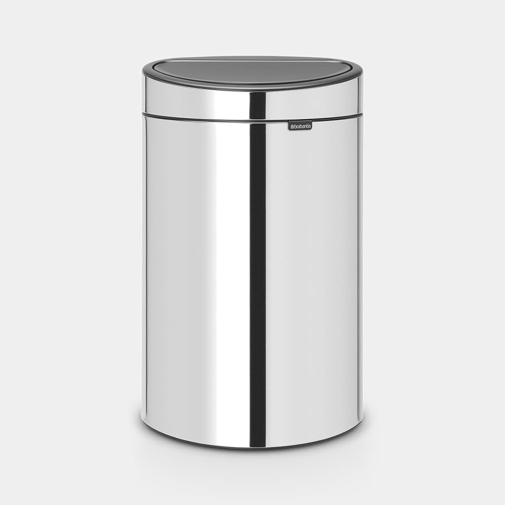Brabantia Touch Bin New 40L Flat Back Brilliant Steel