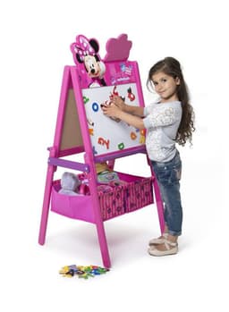 Disney Delta Children Minnie Mouse Wooden Easel With Storage Pink image 1