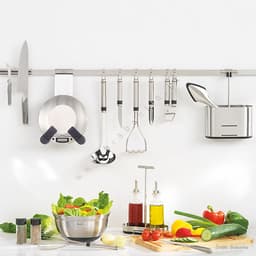 Brabantia Wall Rail 60cm 7 Movable Hooks image 1