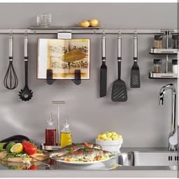 Brabantia Wall Rail 60cm 7 Movable Hooks image 2