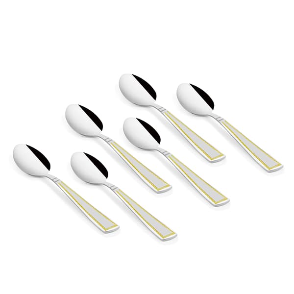 FNS Radiant Patial Tea Spoon Gold Set of 6