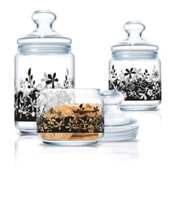 Luminarc Eden Black Jars Set of 3 (1L-.75L-.5L) image 0