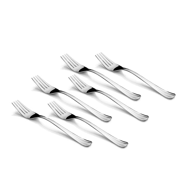 Montavo Flair Cake Fork Silver Set of 6
