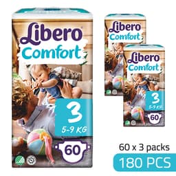 Libero Daipers Comfort 3 - 5-9 Kg Box (60 X 3 =180 Pcs) image 0