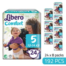 Libero Daipers Comfort 5 - 10-14 Kg Box (24 X 8 =192Pcs) image 0