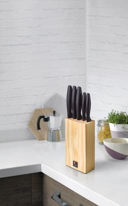 Amefa Urban 5pcs Knife Set Wooden Block image 1