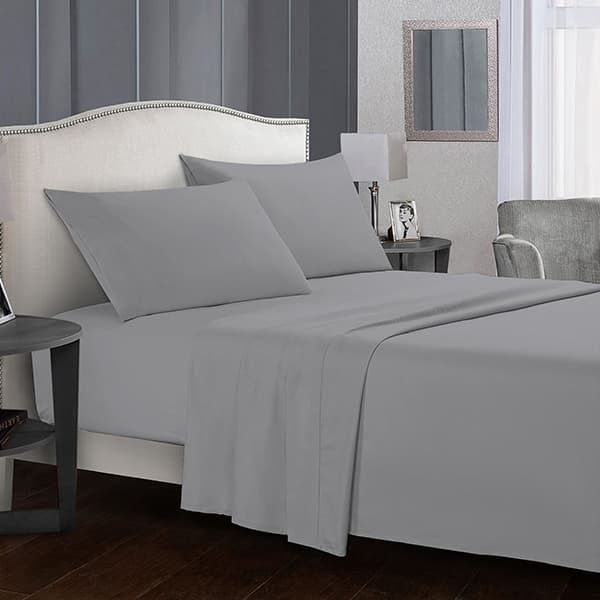 Fashion Fitted Plain Bed Sheet 160x200 cm 3pc (Grey)