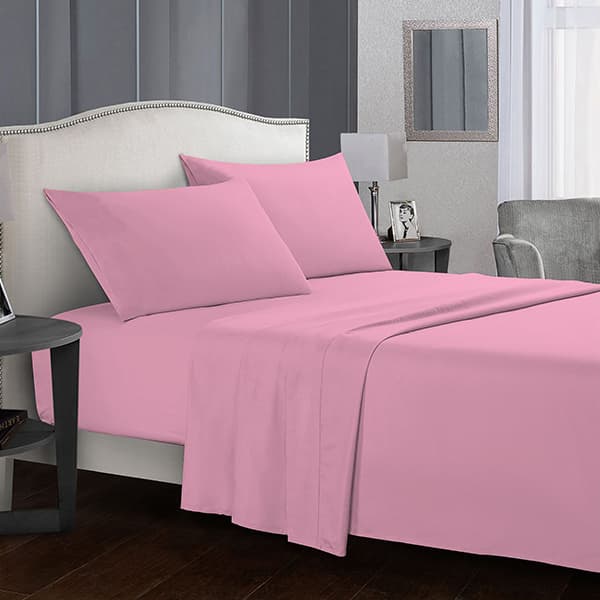 Fashion Fitted Plain Bed Sheet 160x200 cm 3pc (Pink)