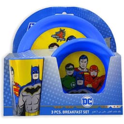 Disney Warner Bros Super hero Plastic 3 Pcs Feeding Set image 0
