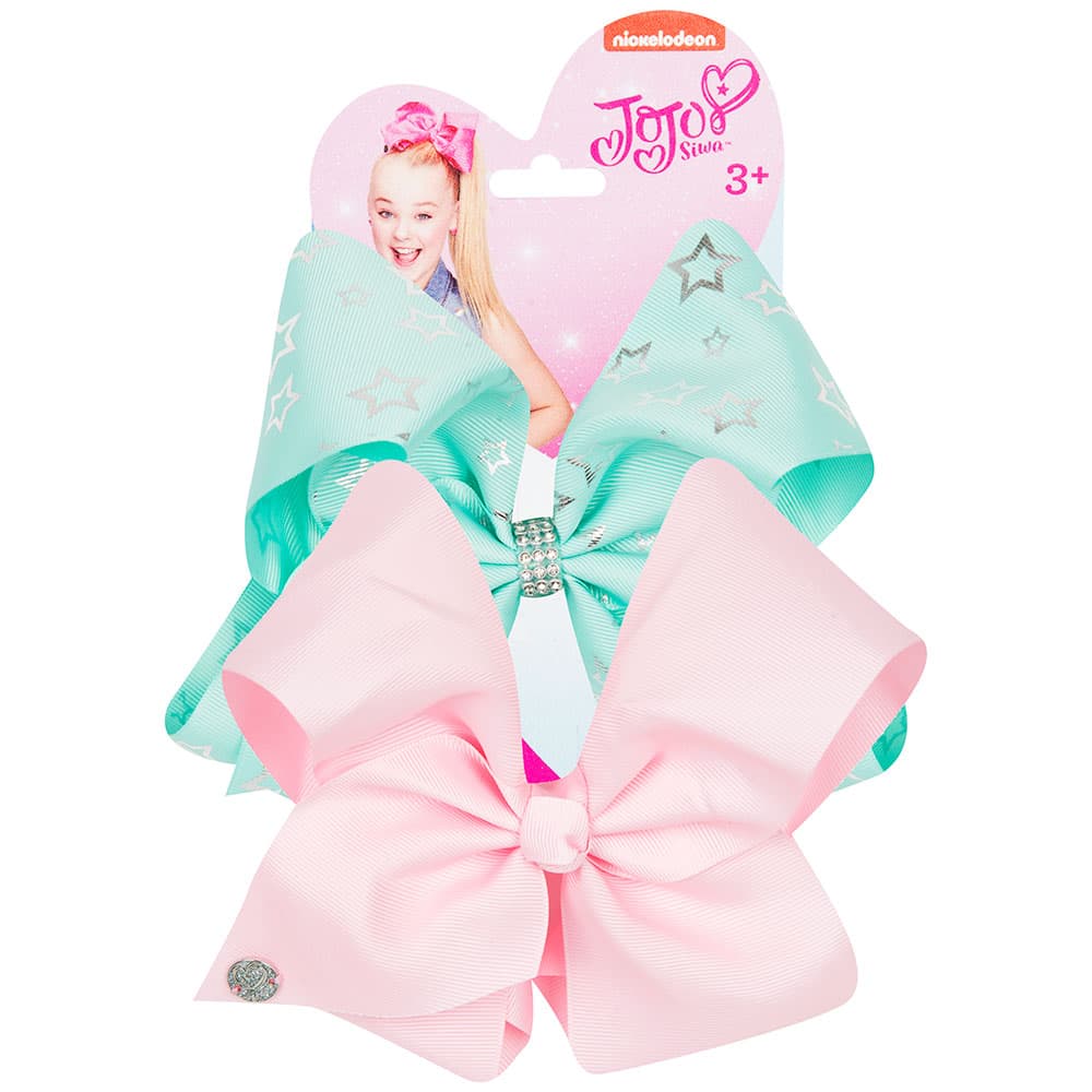 JoJo Siwa Bow Set Stars Mint/Light Pink
