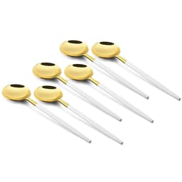 FNS Mino 24 Pcs Cutlery Set (White & Gold) image 3