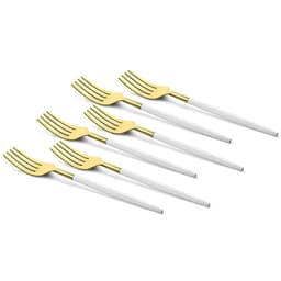 FNS Mino 24 Pcs Cutlery Set (White & Gold) image 4