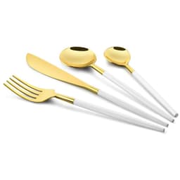 FNS Mino 24 Pcs Cutlery Set (White & Gold) image 0