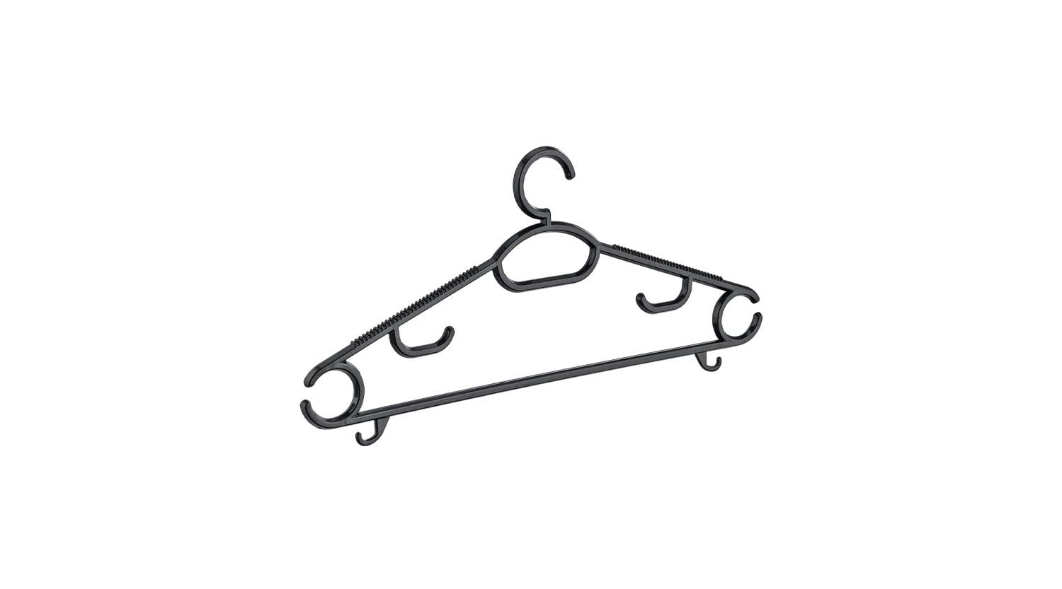Okyanus Black Maxi Clothes Hanger 6 Pcs