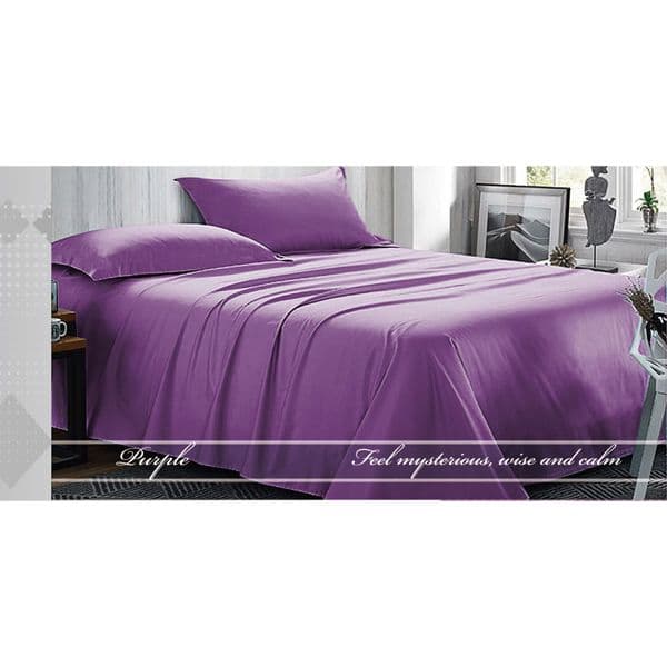 Fashion King Plain Duvet Cover 4 pcs Purple