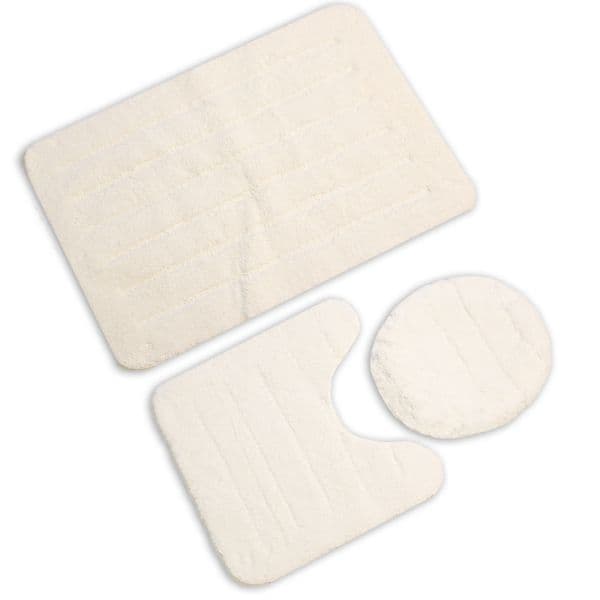 Cannon Plain Bath Mat Set of 3 pcs White