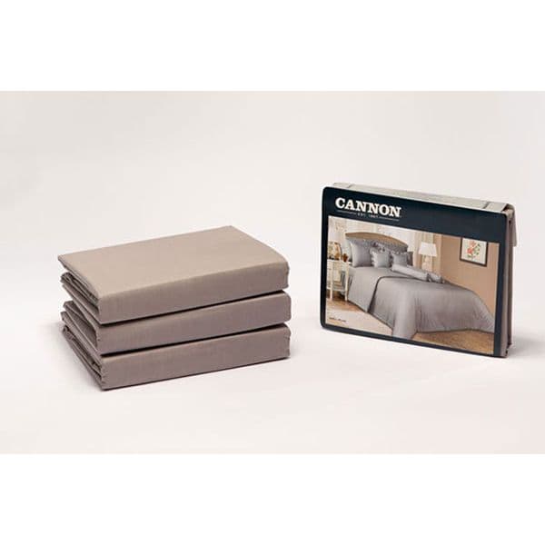 Cannon Single Flat Plain Bed Sheet 2 Pcs Grey