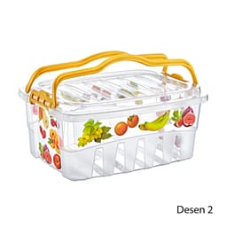 Plast Art Decorated Picnic Basket 5 Ltr image 1