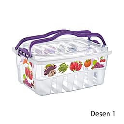 Plast Art Decorated Picnic Basket 5 Ltr image 0